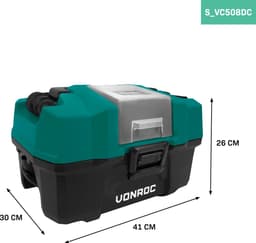 VONROC Compacte alleszuiger / stofzuiger - 20V - Incl. Diverse accessoires, 2.0Ah accu en snellader — thumbnail 6
