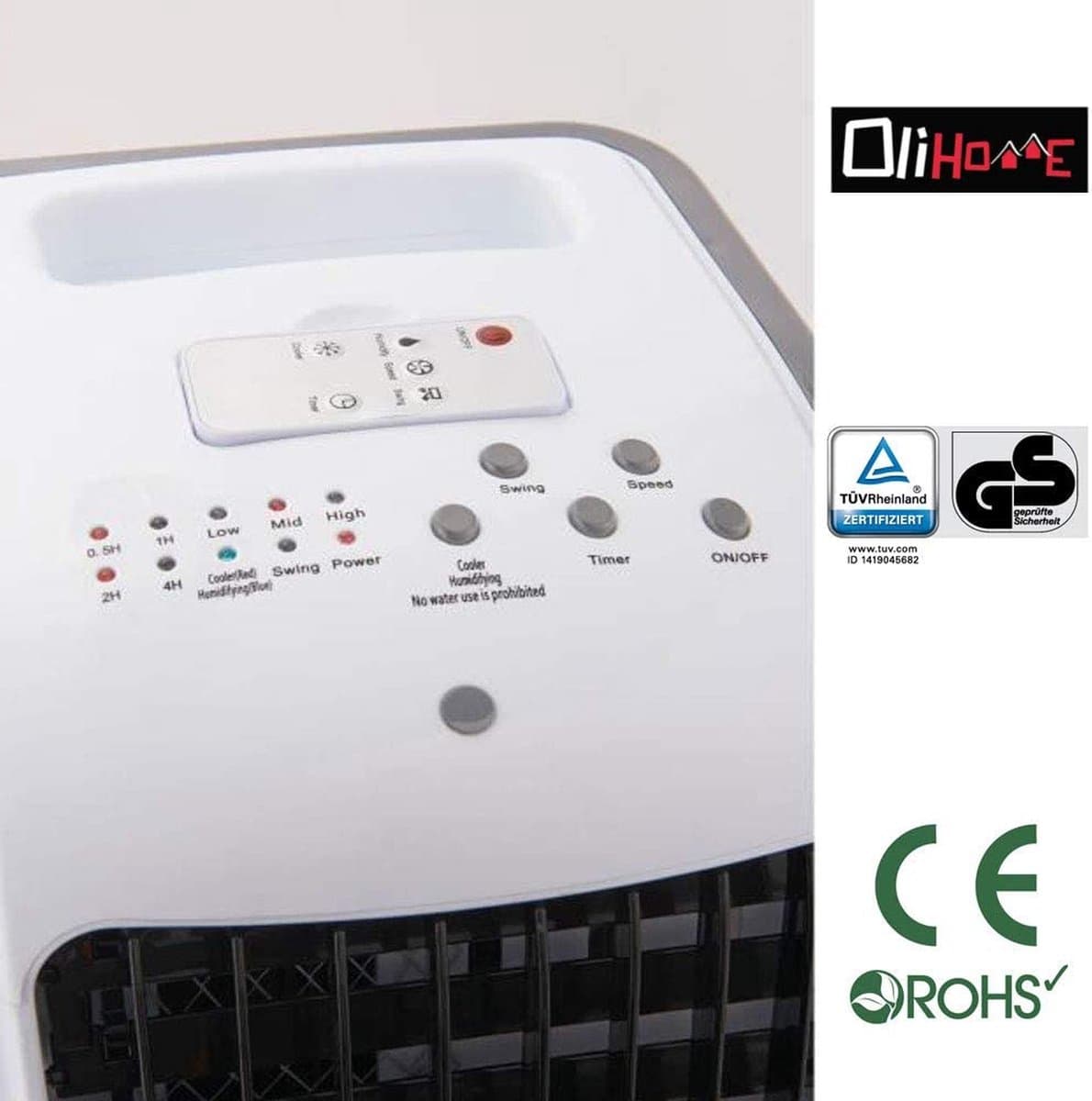 Luchtreiniger Koeler - Oscillatiefunctie - 80W - Snelheid X3 - 3L Tank - Afstandsbediening - 30X27X60 cm — afbeelding 1
