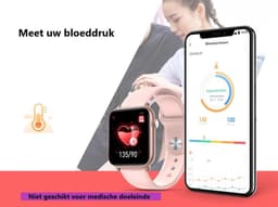 Belesy® Pro - Smartwatch Dames - Smartwatch Heren - Horloge - 1.3 inch - Kleurenscherm - Full Touch - Stappenteller - Grijs - Siliconen — thumbnail 8