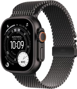 Apple Watch Ultra 3 Cellular 49mm Black Titanium Case with Black Titanium Milanese Loop - Large — thumbnail 1