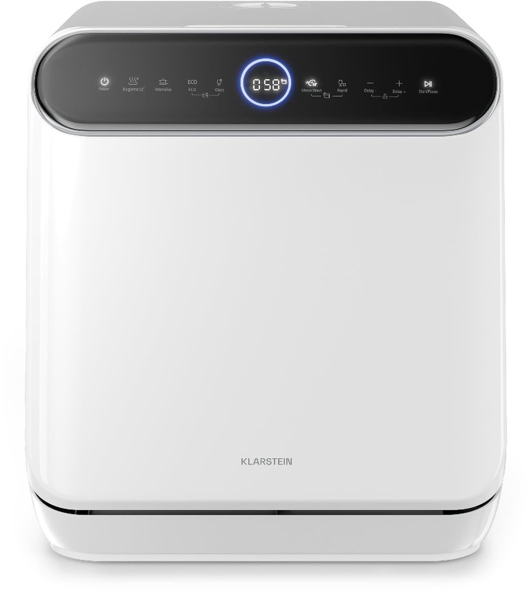 Klarstein Oceana mini vaatwasser - Compacte vaatwasser voor 3 couverts, met 7 programma's, 6 liter waterverbruik, AquaStop, draagbaar design — afbeelding 1