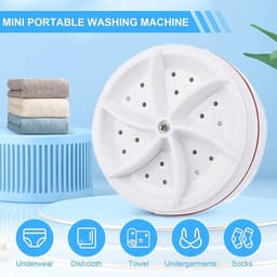Mini Wasmachine - 2kg Wascapaciteit - Draagbare Wasmachine - Kleine Wasmachine - Draagbare Mini-Turbo Wasmachine - Handwasmachine - Draagbare Wasmachine - Geschikt Voor Kleine Was - Wit — thumbnail 6