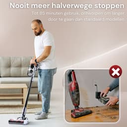 Vesora® 3-in-1 Steelstofzuiger Draadloos zonder Zak - BASIC - Draadloze Stofzuiger - Kruimeldief Snoerloos - Vacuum Cleaner - Handstofzuiger - Stofzuiger Steel met Hepa Filter - Stofzuiger Huisdieren - Zakloze Stofzuiger — thumbnail 7