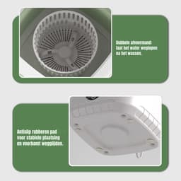 Florixa® Camping Wasmachine - Mini Wasmachine - Wasmachines - Opvouwbare Kleine Wasmachine en Droger - 7.5L - met Afvoer - Groen - 30cm x 30cm x 33cm — thumbnail 5