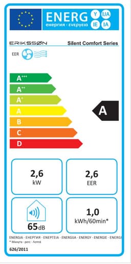Erikssøn Mobiele Airco - 10.000 BTU - Incl. Raamafdichtingskit - Tot 30m² - 4-in-1 - Airconditioning - Ventilator - Ontvochtiger - Zwart — thumbnail 2
