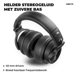 DJ koptelefoon premium - Vonyx HDX200BK - Over ear koptelefoon - Opbergtas - DJ en producer - Zwart — thumbnail 4