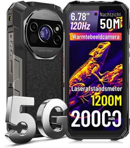 FOSSiBOT F115 Ultra Robuuste Smartphone 5G - 36GB RAM - 256GB ROM - 6.78 inch FHD+ Scherm - 20000 mAh 33W - IP68 Waterdicht Telefoon - Android 16 - 50MP + 36MP Camera, 64MP Nachtzicht - Bluetooth 5.4 - GPS NFC - Zwart — thumbnail 1
