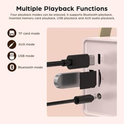 Oneay Retro Bluetooth-speaker – Vintage draagbare draadloze speaker met Bluetooth 5.0, ondersteuning voor TF-kaart, USB-stick en AUX-ingang – Paars — thumbnail 5