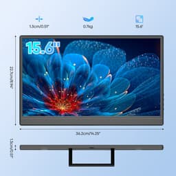 HDeye 15.6" Draagbare Monitor – 1080P IPS, Dual USB-C, Mini HDMI, 250cd/m², 60Hz, VESA – Voor Laptop, Telefoon, Gaming — thumbnail 9