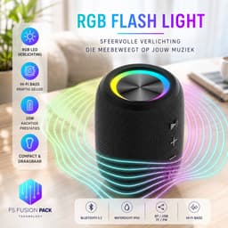 Draadloze Draagbare Luidspreker 10W Speaker RGB LED Draadloos & Wireless Fusion Pack M3 – Draagbare Bluetooth Speaker 10W | Waterdicht | RGB LED | Hifi Bas | BT/USB/TF/FM | Outdoor Wireless Speaker-Kerstcadeau-Nieuwjaar-2026-Verjaardag- — thumbnail 8