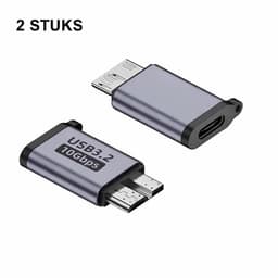 USB-C naar Micro USB 3.0 Adapter – 2 Stuks – 10Gbps – Voor Externe Harde Schijf HDD/SSD – Verloopstekker – Geschikt voor Externe Harde Schijf / Seagate / WD / My Passport / Laptop / MacBook / Tablet — thumbnail 1