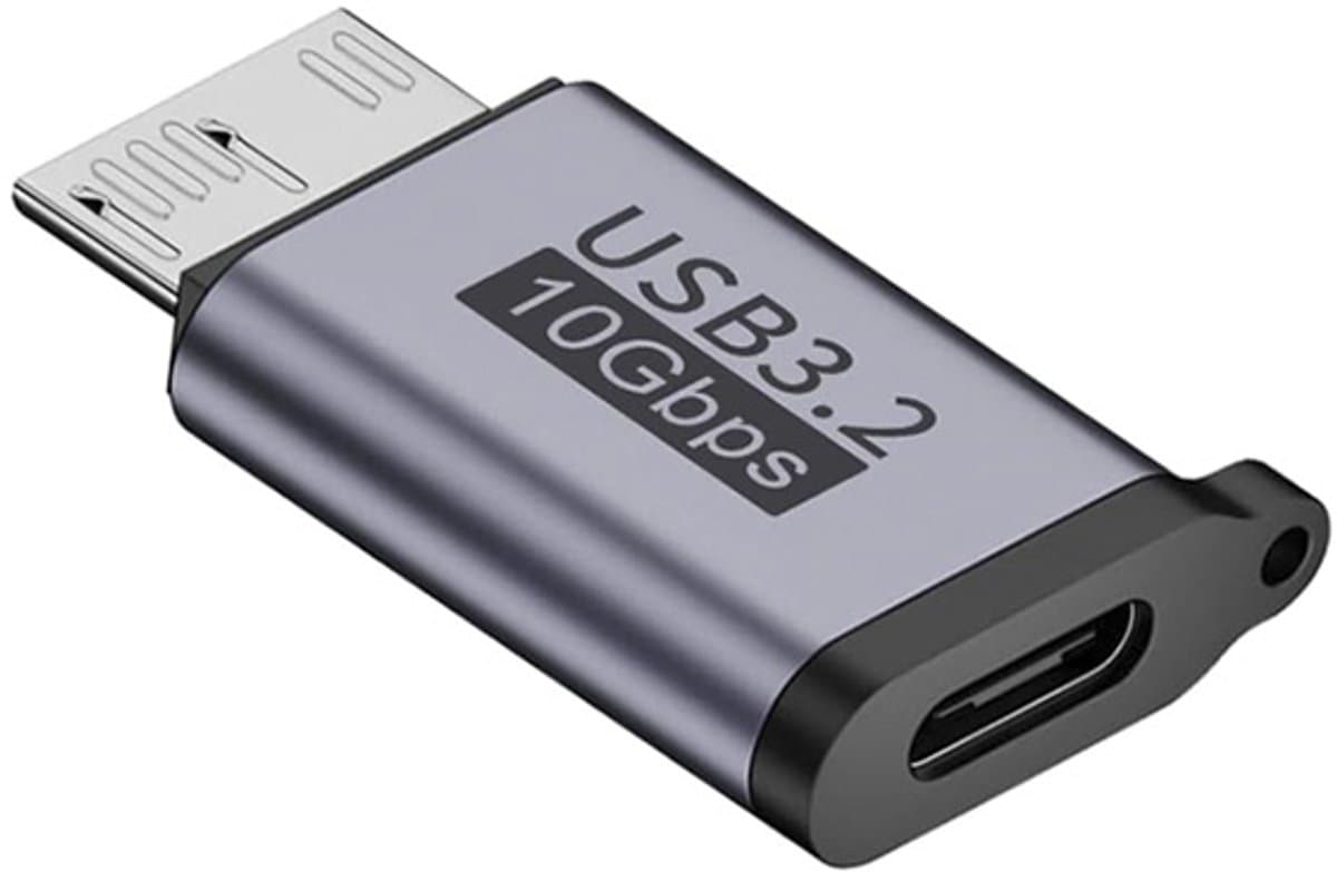 Aventrix USB-C naar Micro USB 3.0 Adapter – 10Gbps – Voor Externe Harde Schijf HDD/SSD – Verloopstekker – Geschikt voor Externe Harde Schijf / Seagate / WD / My Passport / Laptop / MacBook / Tablet — afbeelding 1