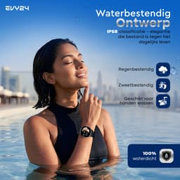 Evy24 Smartwatch Pro 42mm - Smartwatch Dames - Horloge met Belfunctie - Sporthorloge Dames - AMOLED - Bloeddrukmeter - Stappenteller - Android en iOS - Zwart — thumbnail 4