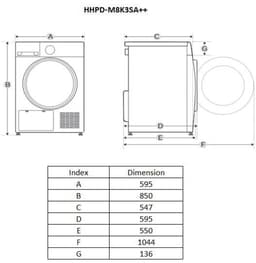Heinner Warmtepompdroger - 8 KG - 14 Programma's - Antikreukfunctie - LED display - Trommelverlichting - Antraciet — thumbnail 14