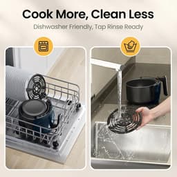 Ulisem - Airfryer - Mini airfryer - 4.5 liter - 360° circulatie - 24 menu's - Vaatwasserbestendige antiaanbakmand - Met voorverwarming en schudden - Automatische uitschakeling - Geschikt voor keuken of camping - Compact en draagbaar — thumbnail 4