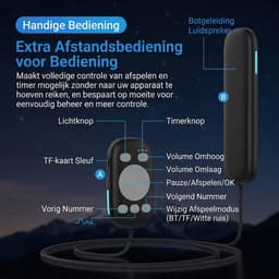 Fokelyi - Slaapsprekers - kussenluidspreker - onderkussen bluetooth speaker - witte ruis - timerfunctie - zwart — thumbnail 7