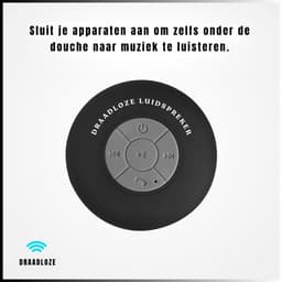 Aura® Douche Speaker - Badkamer Speaker - Douche Speaker Bluetooth - Zwart - 4cm x 5cm x 3cm — thumbnail 2