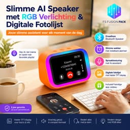 Slimme AI Speaker met RGB Verlichting & Digitale Fotolijst - Slimme wekker-FS Fusion Pack Slimme AI Speaker met RGB Verlichting & Digitale Fotolijst – Draadloze Bluetooth Speaker, Wekker, TFT Display, Spraakbesturing, Smart Alarm Klok & App Cadeau — thumbnail 13