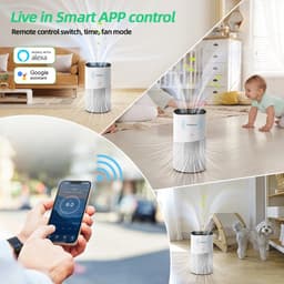 ITRONIQ Smart Luchtreiniger HEPA H13 Met Wifi - Air Purifier Tegen Huisdieren Geuren Pollen en Stof - Stil - 120 m2 - Wit — thumbnail 2