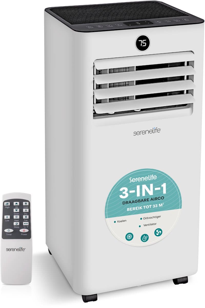 SereneLife Mobiele Airco 9000 BTU - Airconditioner met Afvoerslang en Raamafdichtingskit - 3-in-1 Airconditioning voor Ruimtes tot 31 m² — afbeelding 1