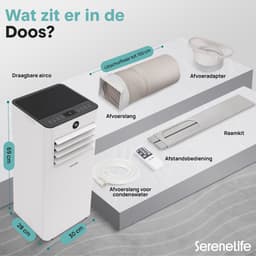 SereneLife Mobiele Airco 9000 BTU - Airconditioner met Afvoerslang en Raamafdichtingskit - 3-in-1 Airconditioning voor Ruimtes tot 31 m² — thumbnail 6