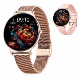Smartwatch Dames - Bluetooth Bellen - 1.43'' AMOLED Ultra Clear Display - Ultradun Design - Hartslag, Slaap & SpO2 Monitor - Geschikt voor iPhone, Samsung & Android - 100+ Sportmodi - IP65 Spatwaterdicht – 2 Bandjes — thumbnail 8