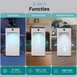 SereneLife Mobiele Airco - 9000 BTU - Portable Air Conditioner met WiFi - 3-in-1 Airconditioner met Afstandsbediening - Inclusief Raamafdichting — thumbnail 5
