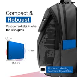 VisiQuality High-Speed Externe Harde Schijf 750 GB - Draagbare Harde Schijf USB 3.0 - Voor Windows & Mac - Xbox & PS4 games - Compact - Blauw — thumbnail 6