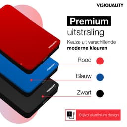 VisiQuality High-Speed Externe Harde Schijf 750 GB - Draagbare Harde Schijf USB 3.0 - Voor Windows & Mac - Xbox & PS4 games - Compact - Rood — thumbnail 4