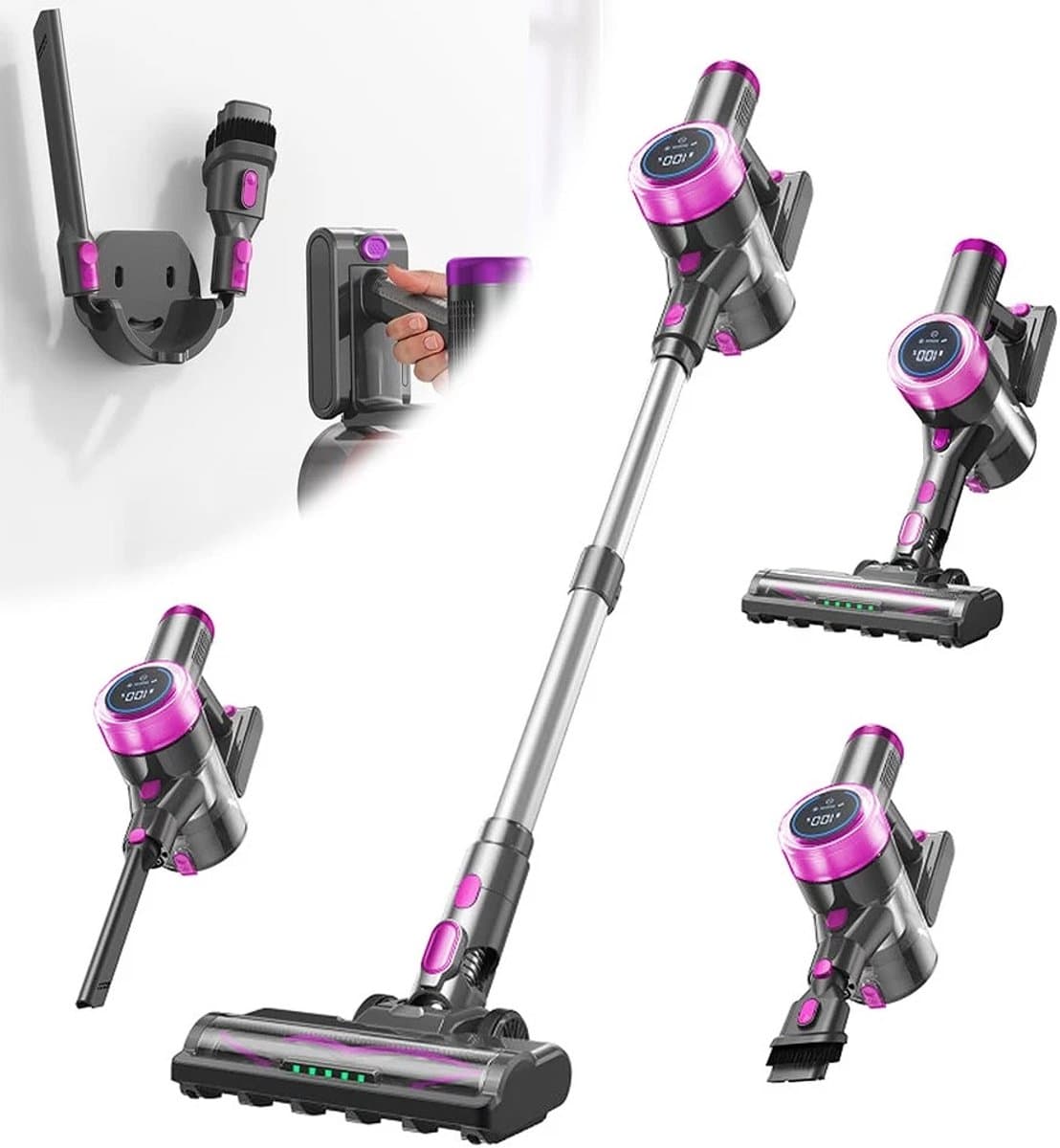 Krachtig Stofzuiger Zonder Zak - Stofzuigers - Vacuum Cleaner Zakloos - Draadloze - 550W - Sterke Zuigkracht - HEPA Filter - Anti-Haar-Wickel-Bürste - voor dierenharen, tapijt en harde vloeren - gering gewicht — afbeelding 1