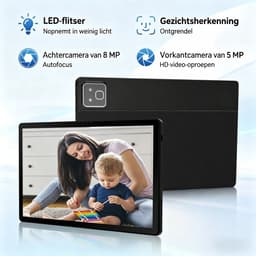 11 inch Tablets - Android 16 - 32GB RAM(3G+29GB) - 256GB - 7800mAh - WiFi6 - Widevine L1 - Face ID - Tablet met toetsenbord,muis,Pen - Zwart — thumbnail 5