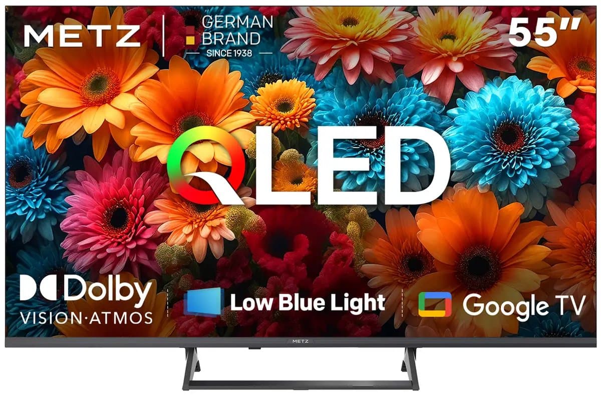 METZ 55MQF7500Z – 55 inch 4K QLED Smart TV – Google TV – Dolby Vision & Atmos – HDMI 2.1 – Smart TV met WiFi & Bluetooth — afbeelding 1
