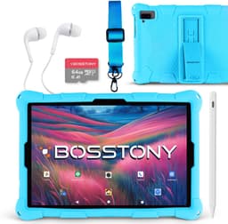 Bosstony Snelle Kindertablet 10 inch - Ouderlijk Toezicht - 6000mAh Batterij - Compleet Pakket - Android 13 - Full HD - Kindertablet vanaf 3 jaar - 6 GB Ram - 2.0GHz processor - 192GB Geheugen - Tablet Kinderen - Kids Tablet — thumbnail 1