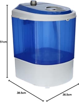 REN® Camping Wasmachine - Mini Wasmachine - Wasmachines - 2 kg per Wasbeurt - Met Timer - Blauw - 39cm x 37cm x 51cm — thumbnail 4