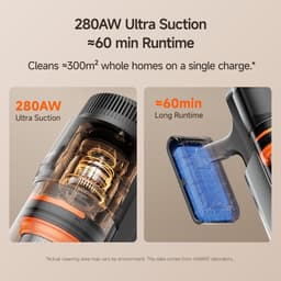 Uwant V600 Draadloze Stofzuiger met Automatisch Leeg- en Stofopvangsysteem, 7-laags HEPA-filtratie, Anti-klitborstel, Steelstofzuiger voor Dierenhaar, Harde Vloeren en Tapijt — thumbnail 2
