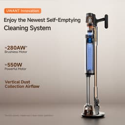 Uwant V600 Draadloze Stofzuiger met Automatisch Leeg- en Stofopvangsysteem, 7-laags HEPA-filtratie, Anti-klitborstel, Steelstofzuiger voor Dierenhaar, Harde Vloeren en Tapijt — thumbnail 5