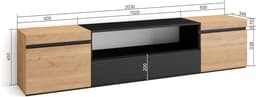 TV-kast - Tv-meubel opslag - Woonkamer organiseren - Ruimte voor elektronica - 200 x 45 x 35 cm — thumbnail 6