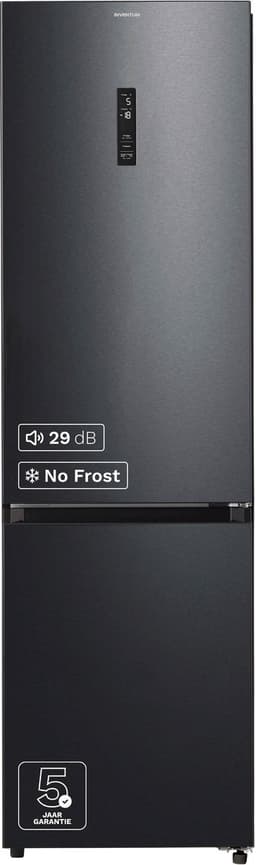 Inventum KV2010B No Frost energiezuinige koel-vriescombinatie - 201 cm hoog - 378 liter - Zeer stil: 29 dB - Superkoelen - Supervriezen - Vershoudlade - Energielabel A - Vrijstaand - Zwart — thumbnail 1
