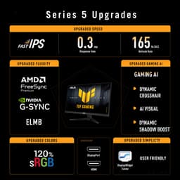 ASUS TUF Gaming VG27AQE5A - QHD Fast IPS Gaming Monitor - G-Sync Compatible - 90% DCI-P3 - 120% sRGB - 0.3ms - 165hz - 27 inch — thumbnail 11