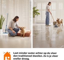 Philips OneUp Elektrische Dweil 3000 series XV3101/01 - Dweilsysteem - Vloerreiniger - Vuil water opzuigen - 1 stand - 50min dweilen - Geen emmer nodig — thumbnail 8