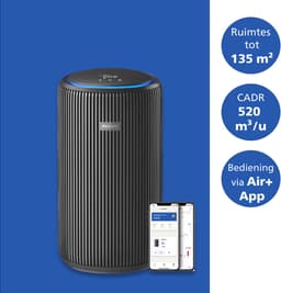 Philips PureProtect 3200 Series - Luchtreiniger - CADR 520m3/u - Ruimtes tot 135m2 - 3 Laags HEPA Filtratie - Air+ App - Ultrastil - Nachtlampje - Zwart - AC3221/13 — thumbnail 2