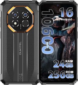 OUKITEL G7 Rugged Smartphone 2026 nieuw - 24GB RAM - 256GB ROM - 6,52 inch - 10600 mAh - Android 16 - IP68/IP69K Outdoor telefoon - Gemini Ai - 64MP Camera - NFC GPS - Zwart — thumbnail 1