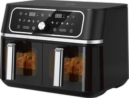 Swiss Haus® AF2309 Dubbele Airfryer XXL - 9L (2x4.5L) – 3100W – Met Kijkvenster – PFAS-vrij – Sync & Match Cook – 10 Programma’s – Heteluchtfriteuse – Zwart — thumbnail 2