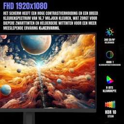 Quvo® Gaming Monitor 240hz - Gaming Monitor -Zwart - ‎‎20 x 62 x 46cm; 5kg — thumbnail 3
