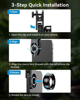 Professionele HD macro lens - Voor smartphone, Geschikt voor iPhone, Pixel, Samsung, Huawei, Xiaomi — thumbnail 2