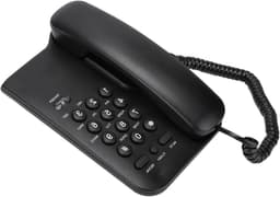 Vaste Telefoon - Bedrade Telefoon - Thuis Kantoor - Geen Batterij Nodig - Klein Formaat - Zwart — thumbnail 1