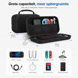 Case Geschikt voor Nintendo Switch 2 - Met opbergvak voor 12 games - Hoesje Geschikt voor Switch 2 - Waterdicht en schokbestendig - Zwart — thumbnail 5