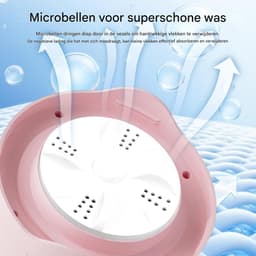 Mini Wasmachine - Draagbare Wasmachine - Kleine Was - Automatische Bedrijfsmodus - 1.1L Capaciteit - Roze — thumbnail 3