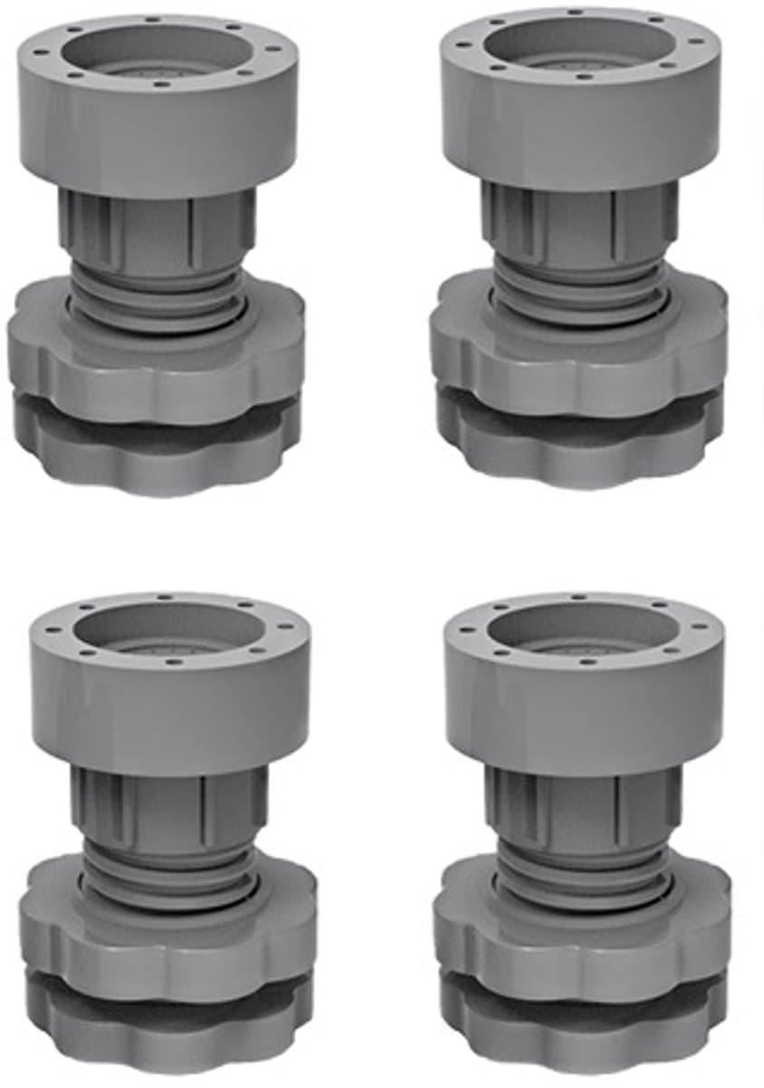 Trillingsdempers Wasmachine - 4 stuks verstelbare schokdempers - Rubberen voetjes voor wasmachines - Universele beweegbare voetjes - Voor wasmachines en drogers (4 stuks - Grijs) — afbeelding 1