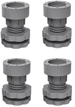 Trillingsdempers Wasmachine - 4 stuks verstelbare schokdempers - Rubberen voetjes voor wasmachines - Universele beweegbare voetjes - Voor wasmachines en drogers (4 stuks - Grijs) — thumbnail 1